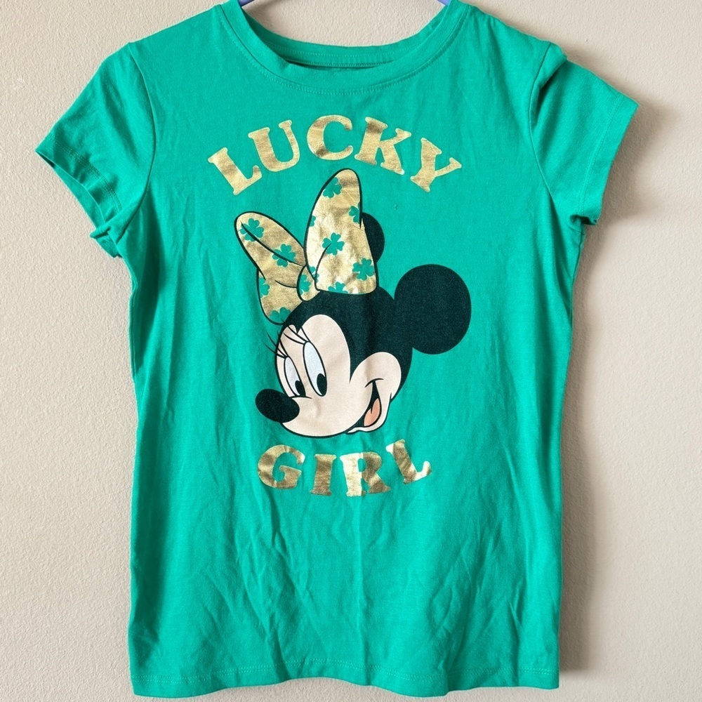 Disney Kids Green Minnie Mouse T-Shirt Size L